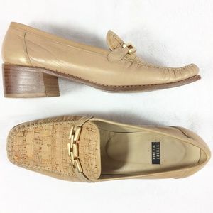 Stuart Weitzman loafers cork leather chain 8